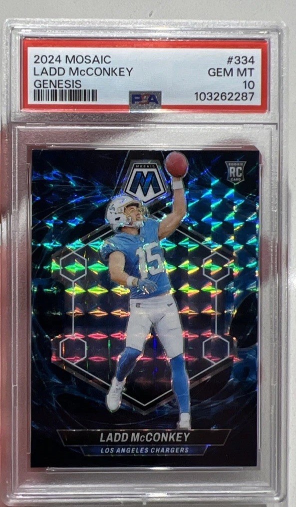 2024 Panini Mosaic - Rookies Ladd McConkey #334 Genesis Mosaic Prizm (RC)