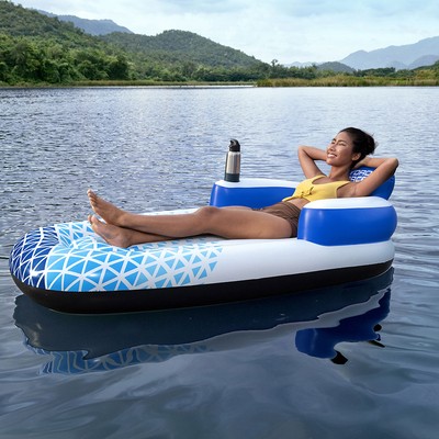 Intex Luftmatratze Lounge Mit Rückenlehne – Blau, Für Pool, Strand & Garten