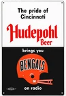 12x8in METAL SIGN Hudepohl Beer Cincinnati Bengals Vintage Metal Advertising