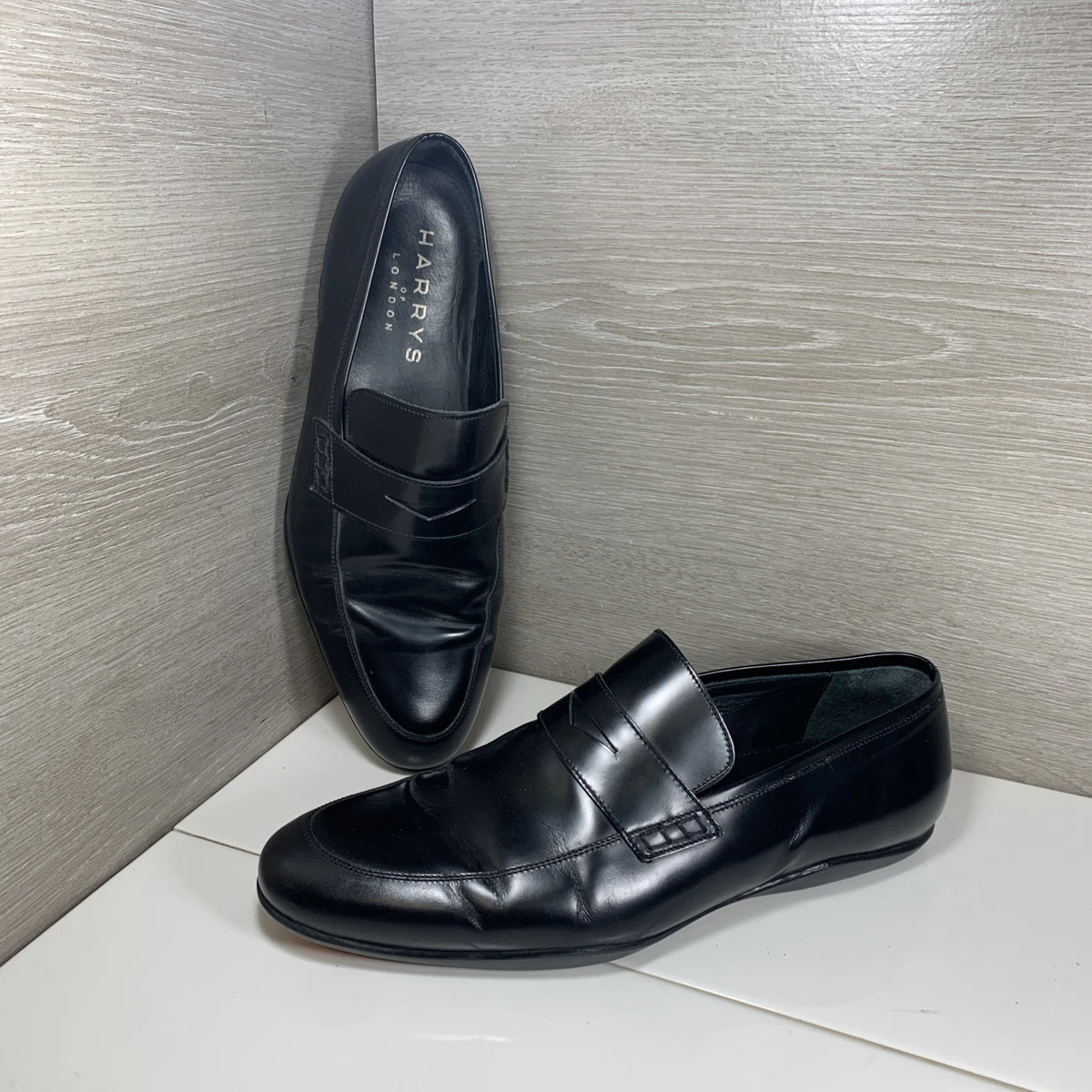 Harrys of London Shoes Mens 8 Black Leather Dress Oxford Toscana Sole Classic Dress Leather Upper Harrys Of London Shoes for Men for sale  main image 2