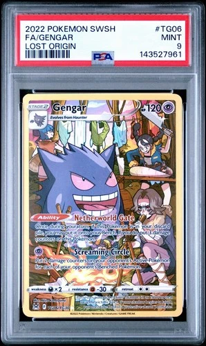 2022 POKEMON SWORD & SHIELD LOST ORIGIN #TG06 FULL ART/GENGAR PSA 9 MINT