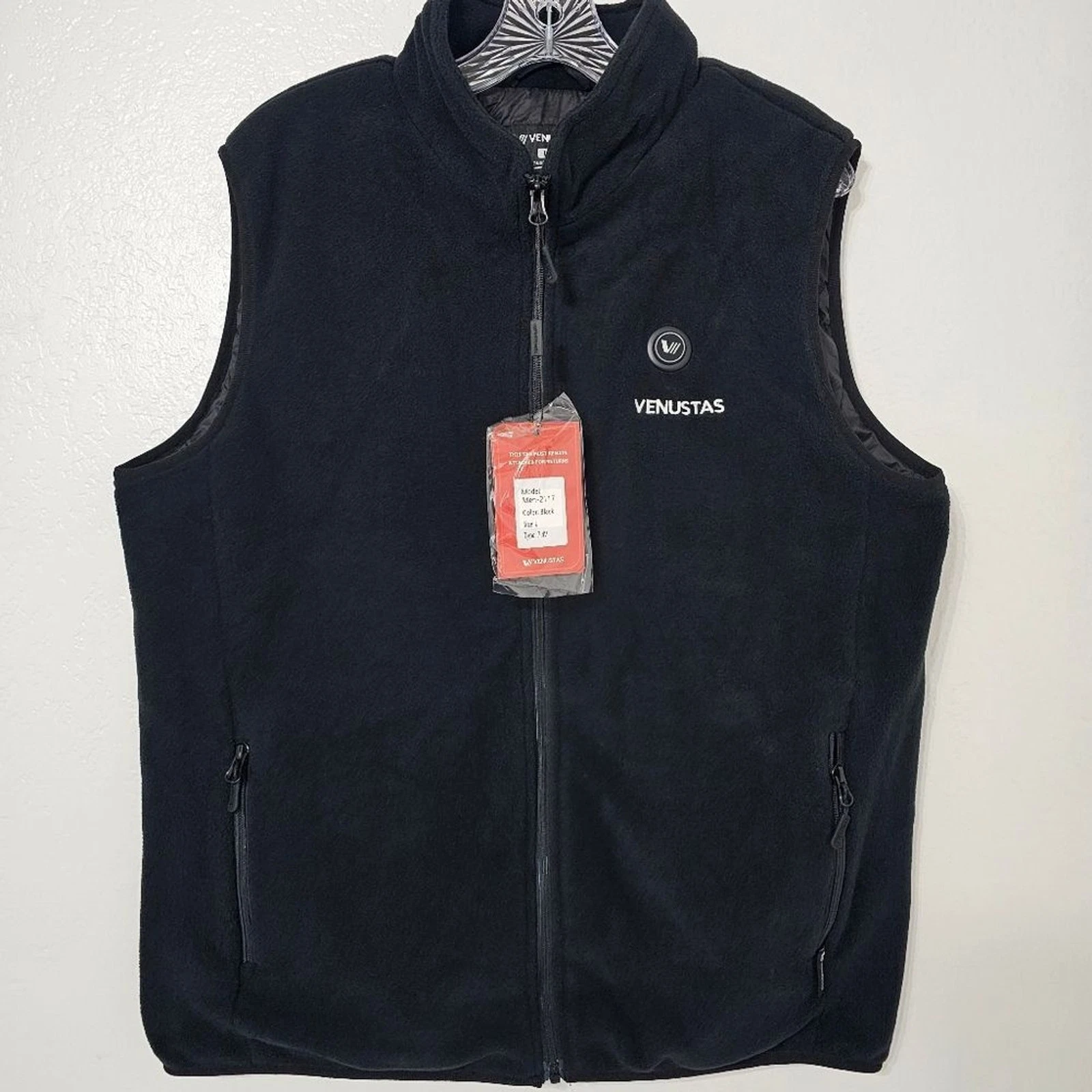 Venustas Heated Fleece Vest Men’s Large Black Model M2117 7.4V