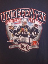  NEW ENGLAND PATRIOTS  Tom Brady Undefeated Regular Season Reebok 2xl Shirt
