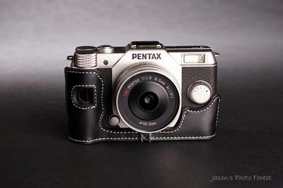Handmade Genuine real Leather Half Camera Case bag cover for Pentax Q10 black