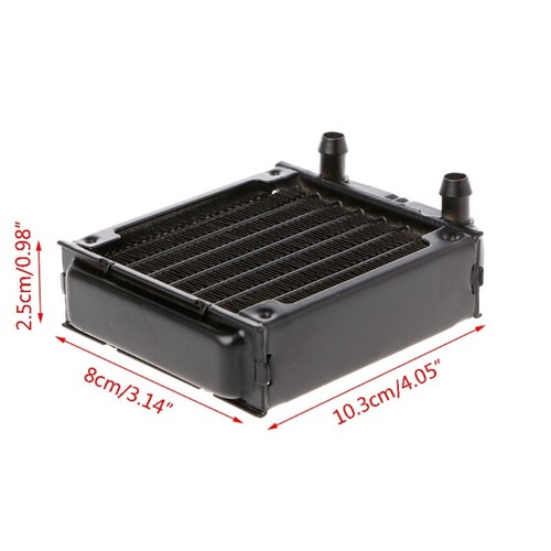 1 PC Noir 80mm Aluminium Refroidisseur d'eau Ordinateur CPU Radiateur Refroidisseur d'eau 8 Tubes - Photo 7/8