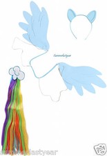RAINBOW DASH -MY LITTLE PONY -DRESS UP -COSPLAY, COSTUME, ANYTIME KIT-FREE SHIP