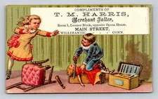 T M Harris Merchant Tailor Boy Girl Doll Willimantic Connecticut P107