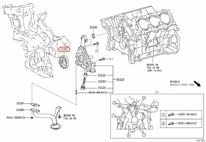 Toyota Genuine CAMRY ACV40,ASV40,GSV40 ROTOR SET, OIL PUMP 15103-31050 OEM - Image 3 of 4