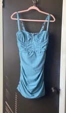 Fashion Nova Beatrice Mesh Mini Blue Dress Size:S
