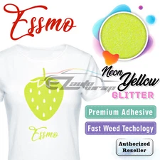 Neon Yellow Glitter Heat Transfer Vinyl HTV T-Shirt 20" Iron On Heat Press DG28