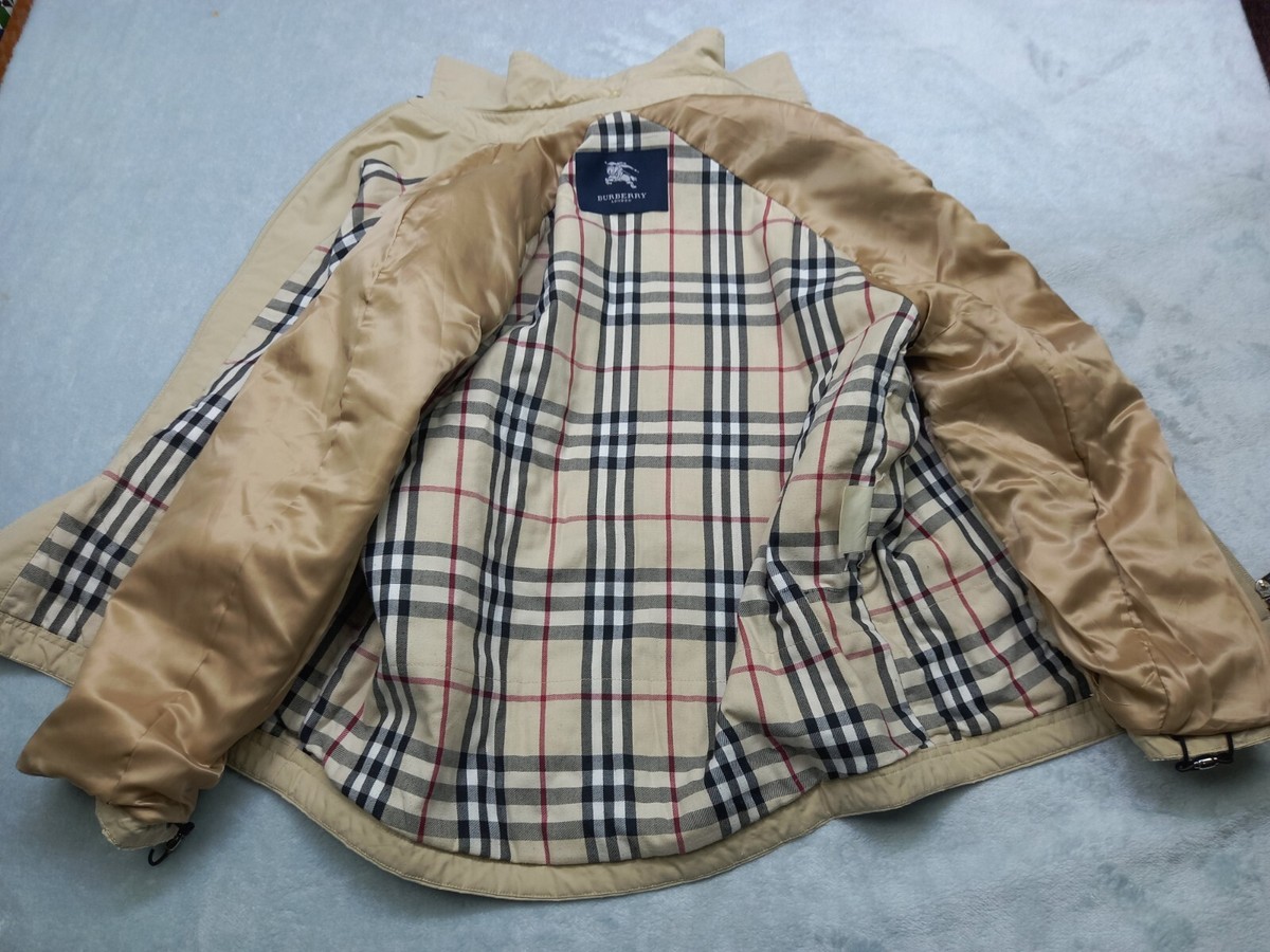 Burberry LONDON Coat 100% Cotton Jacket Nova Check Beige Burberry LONDON Coat 100% Cotton Jacket Nova Check Beige