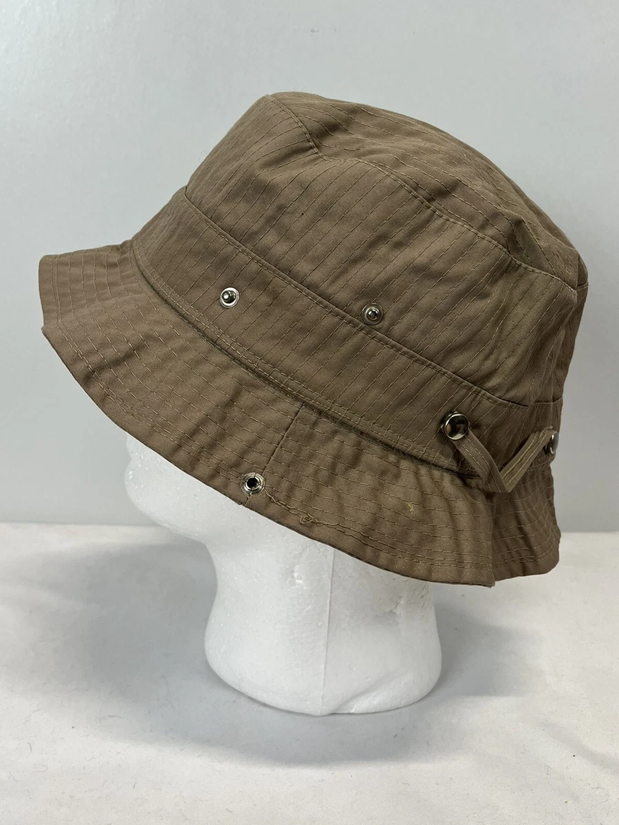Vintage L.L. Bean Ripstop Bucket Hat GUC Sz XL Tan Gore Tex Side Snaps