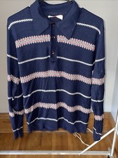 Vintage 70s Jantzen Collared Sweater. Men  s Size M. Wool Striped MINTY 