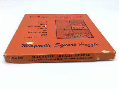 Dureke & Sons Wood Magnetic Square Solitaire Puzzle 1961