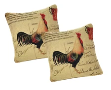 DaDa Bedding Set of 2 Elegant Country Rooster Farm Animal Throw Cushion Covers