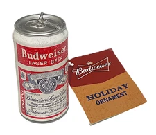 Kurt S. Adler Budweiser Beer Can Christmas Tree Ornament 3" Tall NEW