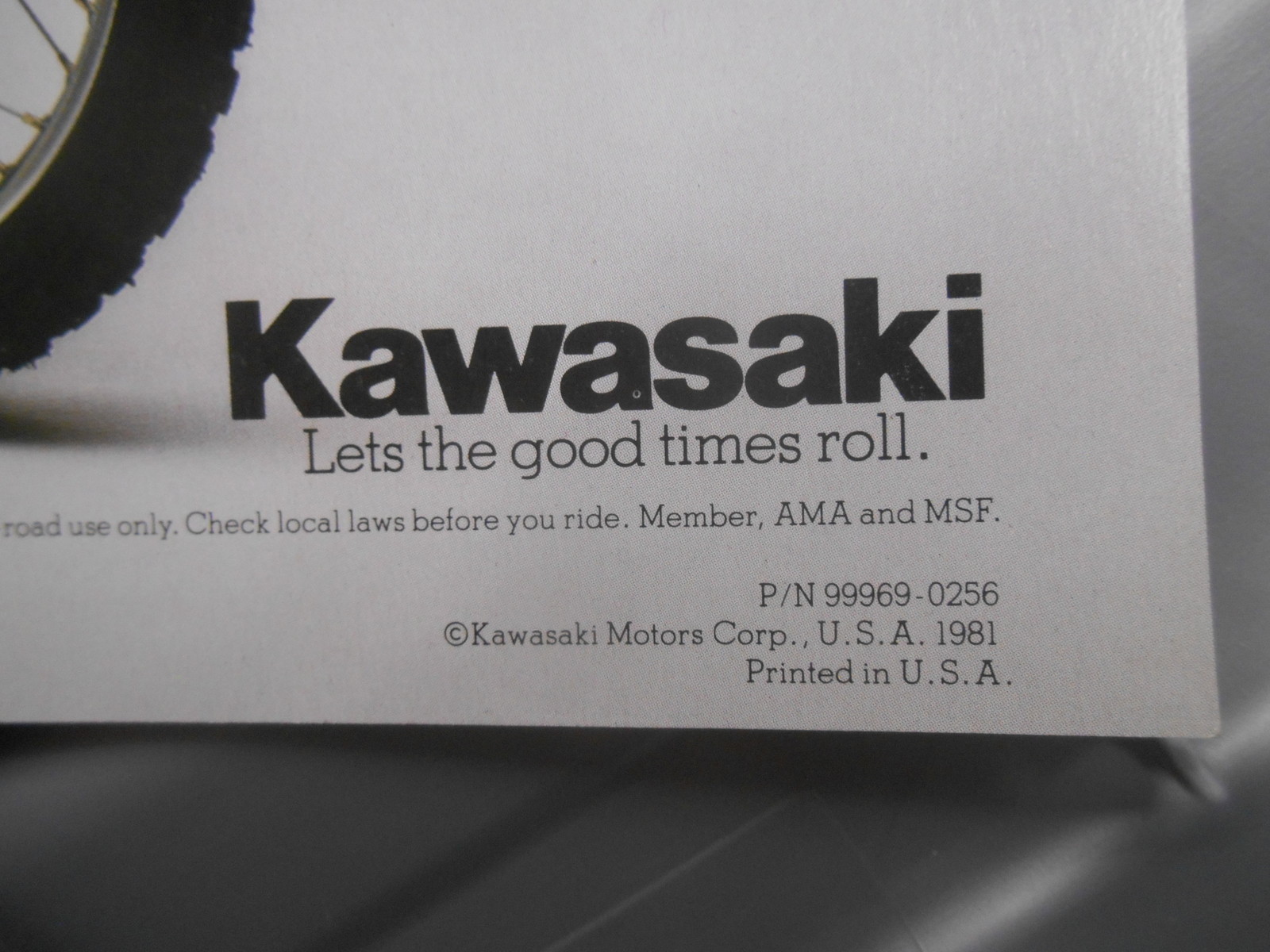 Kawasaki Features & Specification Literature Brochure Chart KD80 M 99969-0256