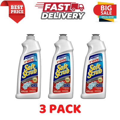 Soft Scrub Multi-Purpose Cleanser with OXI, Surface Cleaner, 24 Ounce. 3 PACK