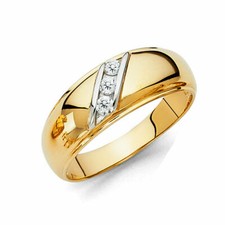 2Ct Round Cut Lab-Created Diamond 14K Yellow Gold Plated Wedding Band Ring Men's