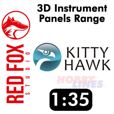 Red Fox Studio 3D Printed Instrument Panel Set KITTY HAWK model 1:35 Decal Range