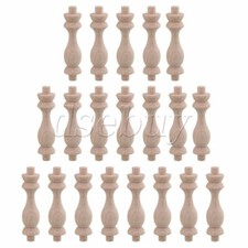 40x Unfinished Solid Wood Craft Spindles for Furniture Decoration H-83