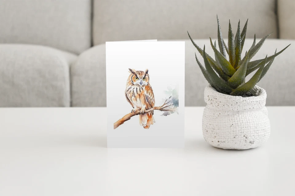 10 tarjetas en blanco hechas a mano Owl 4x6 con sobres tarjetas hechas a mano Foto 3 de 4