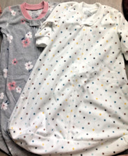 NEW Carter's Baby Girl 0-3 Months 2pc LOT Fleece Wearable Blanket Sleep Sack