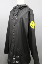 RAINS Just In Case Limited Edition Black Rain coat Jacket Womens Size M/L