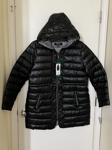 Kenneth Cole Women's Quilted Anorak Hooded Parka Puffer Coat Jacket, Black, XL - Picture 11 of 11