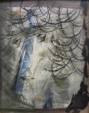 Ercole PIGNATELLI (Lecce 1935) VOLTO importante OPERA STORICA cm 25x21 anno 1958