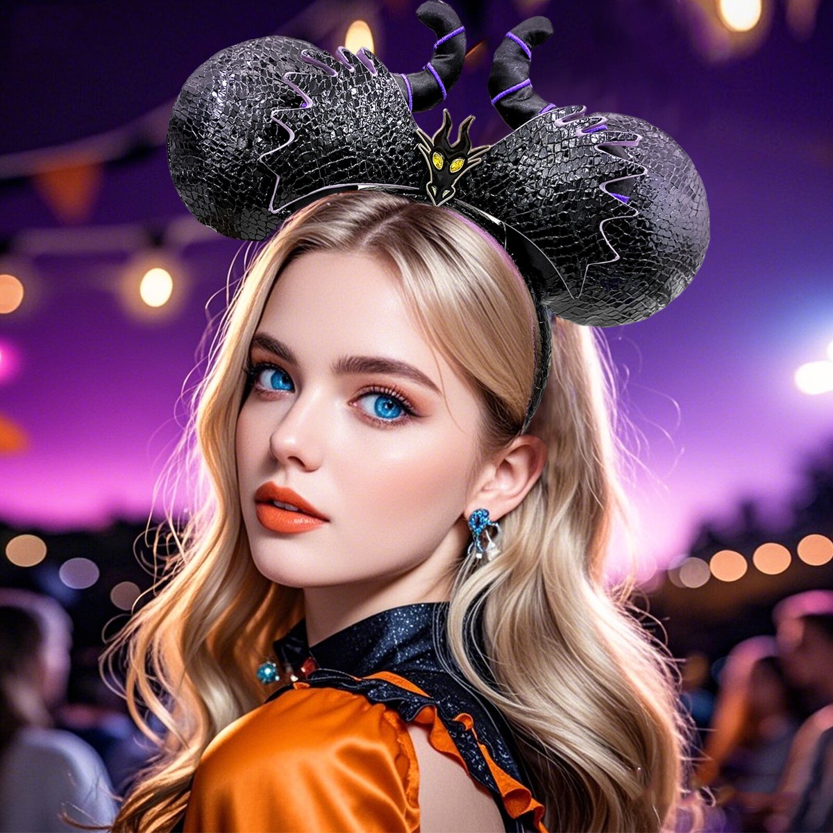 Disney Parks D23 Maleficent Dragon Sleeping Beauty Minnie Ears Headband Disney Parks D23 Maleficent Dragon Sleeping Beauty Minnie  main image 2