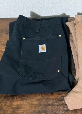 Carhartt Double Knee Work Pants B01 BLK Men's 801 BLK/34 X
