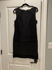 ANN TAYLOR Women's Dress Sleeveless Round Neck Polka Dot Print Size 8