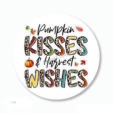 Autumn Pumpkin Kisses Harvest Wishes Scrapbook Stickers Envelope Seals Favors