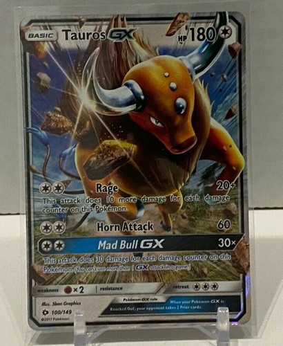 Pokémon - Sonne & Mond Base Set - Tauros GX 100/149 NM - Bild 1 von 2