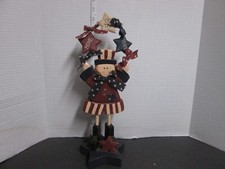 Home Of The Brave Wooden Figure  Decoration 4th Of July Memorial Day