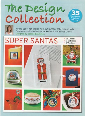 35 Weihnachtskarten & Geschenk Weihnachtsmann Kreuzstich Karten DMC Anker Madeira