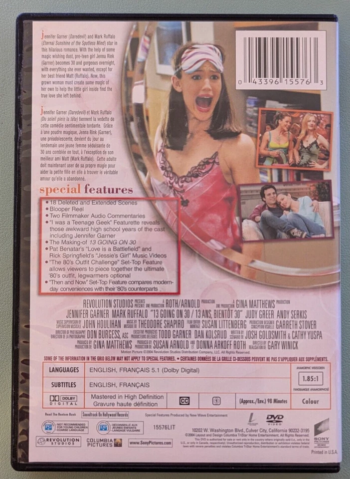 13 Going on 30 (DVD, 2006, Canadian, Special Edition) - Image 2 of 2