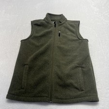 CLASS CLUB Boys L 14/16 Fleece Full Zip Vest Green Soft Outdoor Layer Classic