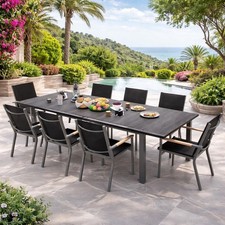 Gartentisch ausziehbar mit Aluminium-Prägung 130-260 x 80 cm