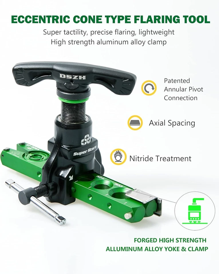 Super Stars Flaring Tool Kit 1/4in - 3/4in Single Flare Tool HVAC 45° Eccentric - Image 3 of 4