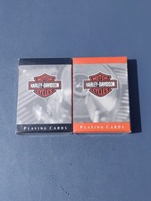 Vtg Harley-Davidson Playing Cards Sealed 2 Decks Motorcycle Black Orange 1998