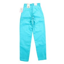 Levi's Vintage 80s 90s Girls Corduroy Pants 14 Slim Turquoise Blue NOS