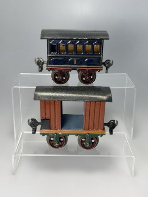 Top Erhalten! Starterset Märklin Uralt Spur 1 2x Wagon Spur I