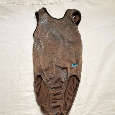 GK Sleeveless Gymnastics Leotard Large Brown Leotards & Unitards