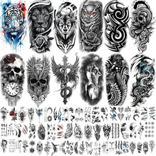 72 Sheets Realistic Temporary Tattoo Stickers for Adults - Waterproof Fake Tatto