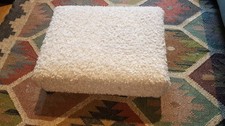 Footstool Cream Teddy Boucle