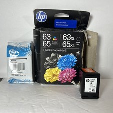 HP 63XL/65 XL Black  63/65 Tri-Color Ink Cartridges B87FDAN Exp 1-28 Open Box