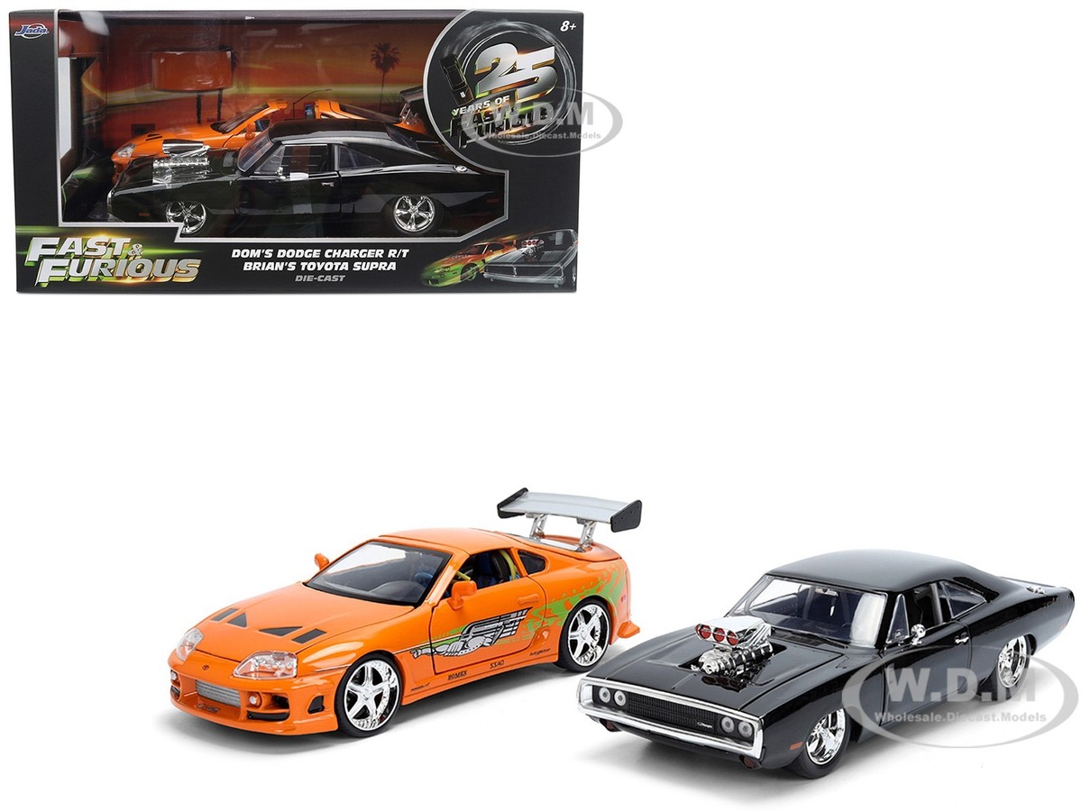 DODGE CHARGER R/T & TOYOTA SUPRA SET FAST & FURIOUS 25 YEARS 1/24