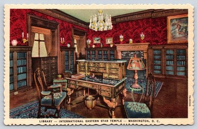 Library International Eastern Star Temple Washington DC Vintage Postcard